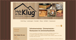 Desktop Screenshot of holz-klug.de